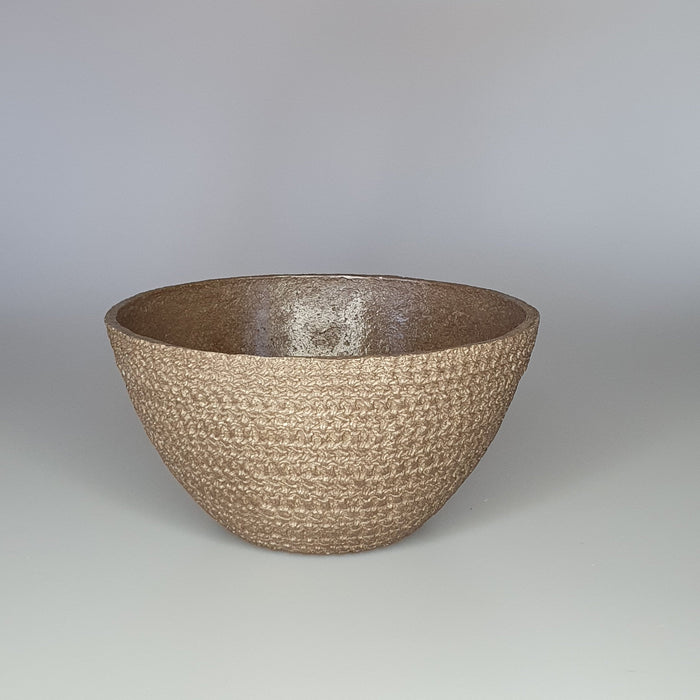 Brown Textured Natural Fiber Decorative Bowl