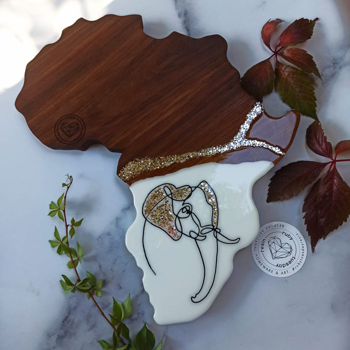 Ruby Tuesday Resin Premium Kiaat Africa Elephant Serving Board