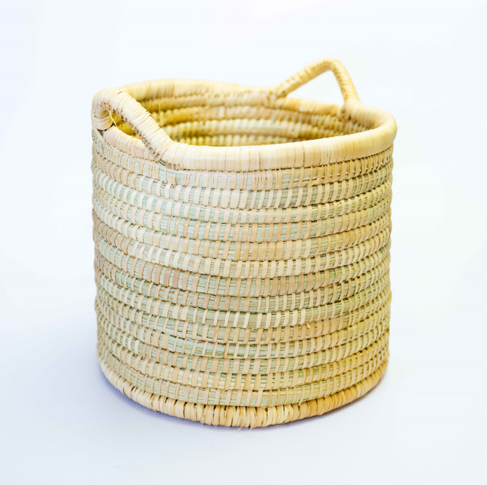 Handwoven Neutral Medium Rattan Basket