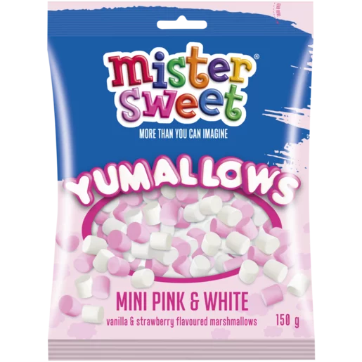 Mister Sweet Pink & White Mini Yumallows 150g