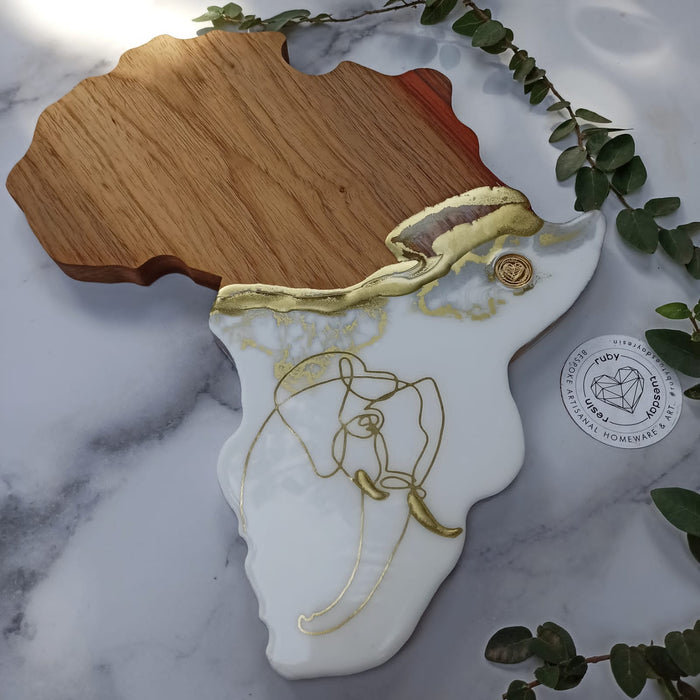 Ruby Tuesday Resin Premium Kiaat Africa Elephant Serving Board