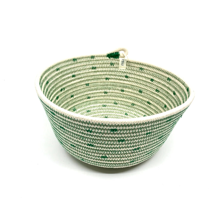 Greenery Stitched Medium Rope Bowl