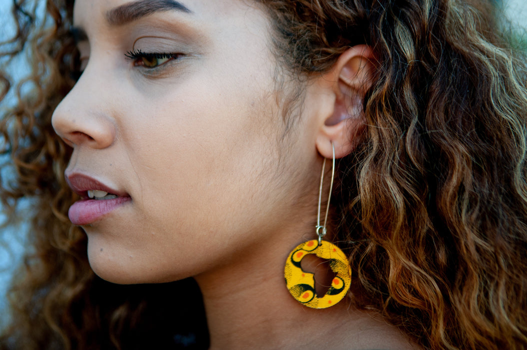 Shweshwe Africa Hoop Earrings