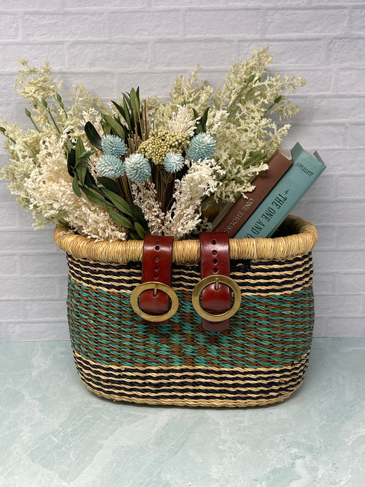 Ghanaian Handwoven Small Bolga Bicycle Basket