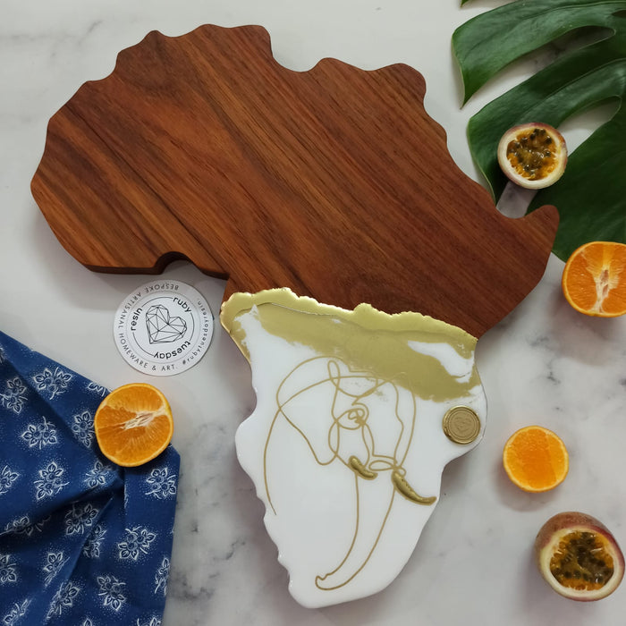 Ruby Tuesday Resin Premium Kiaat Africa Elephant Serving Board