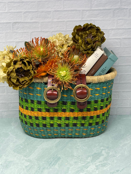 Ghanaian Handwoven Medium Bolga Bicycle Basket