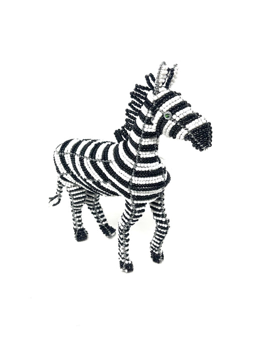 Large Hand Beaded Zebra