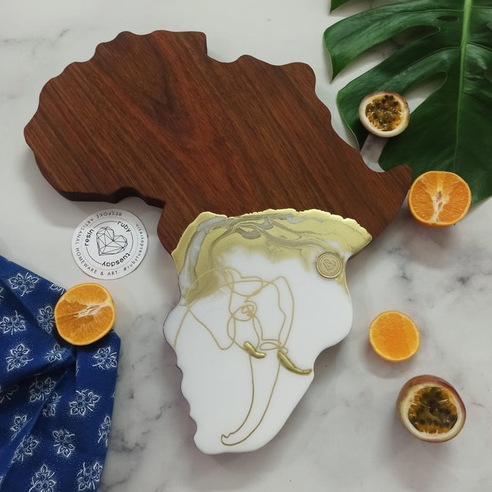 Ruby Tuesday Resin Premium Kiaat Africa Elephant Serving Board