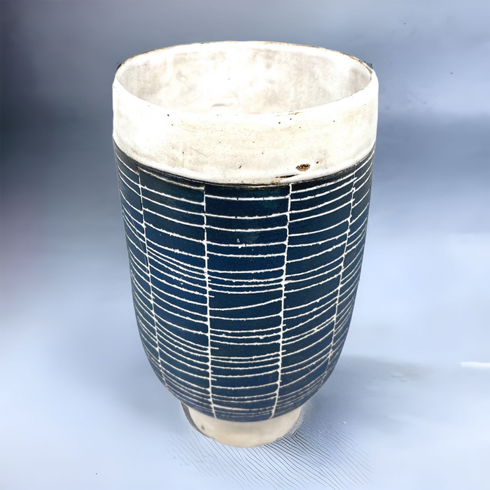 Ceramic African Large Blue Decorative Vase