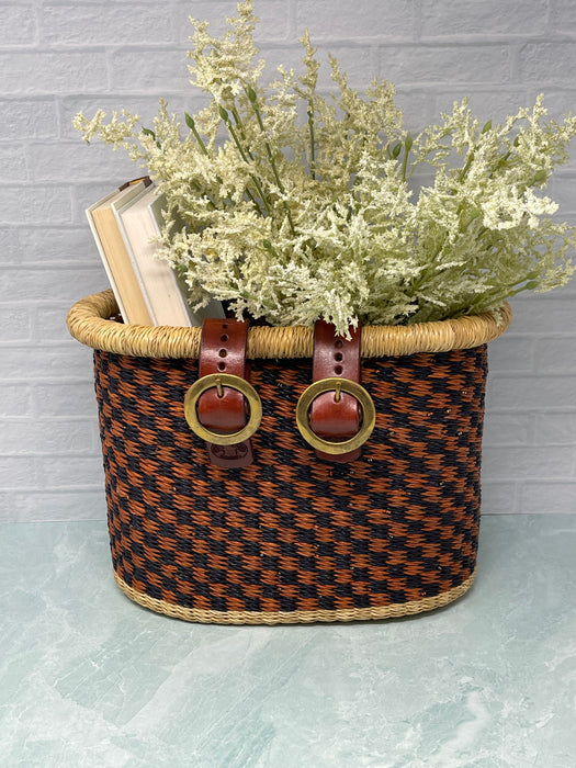 Ghanaian Handwoven Small Bolga Bicycle Basket