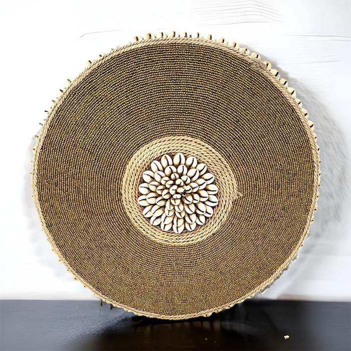 Beaded Cameroon Shield - Small Gold