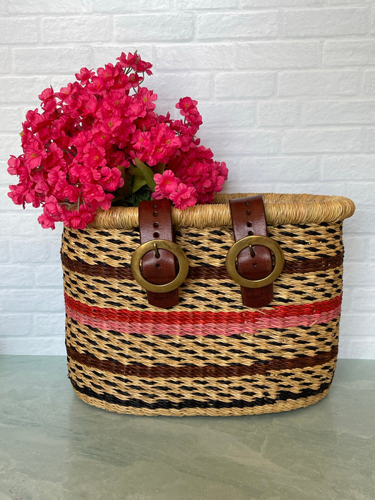 Ghanaian Handwoven Medium Bolga Bicycle Basket