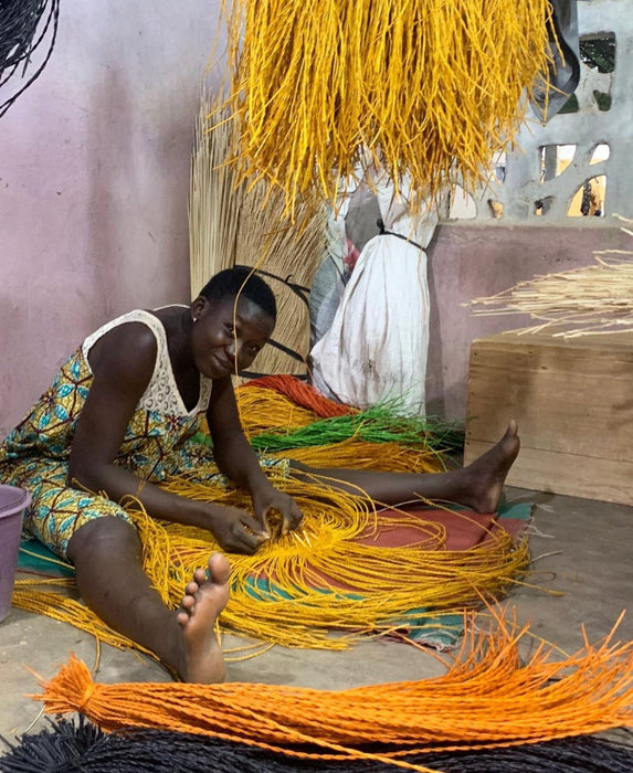 Ghanaian Handwoven Small Bolga Bicycle Basket