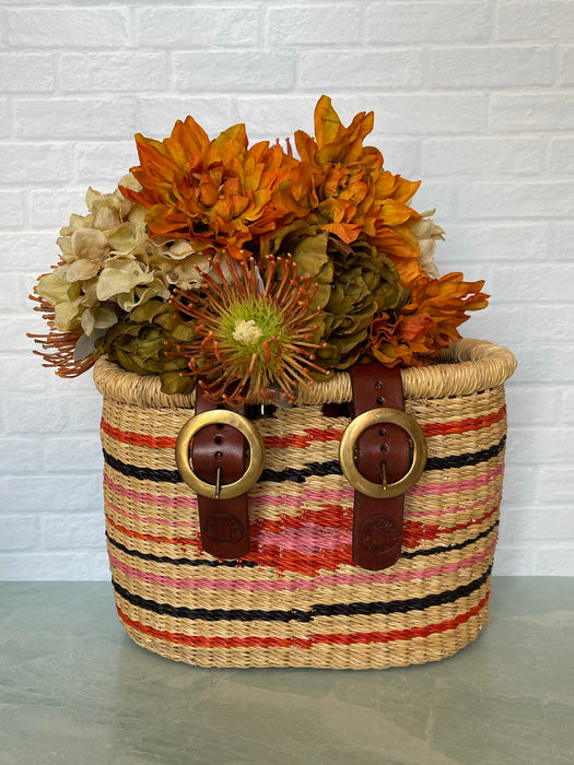 Ghanaian Handwoven Small Bolga Bicycle Basket