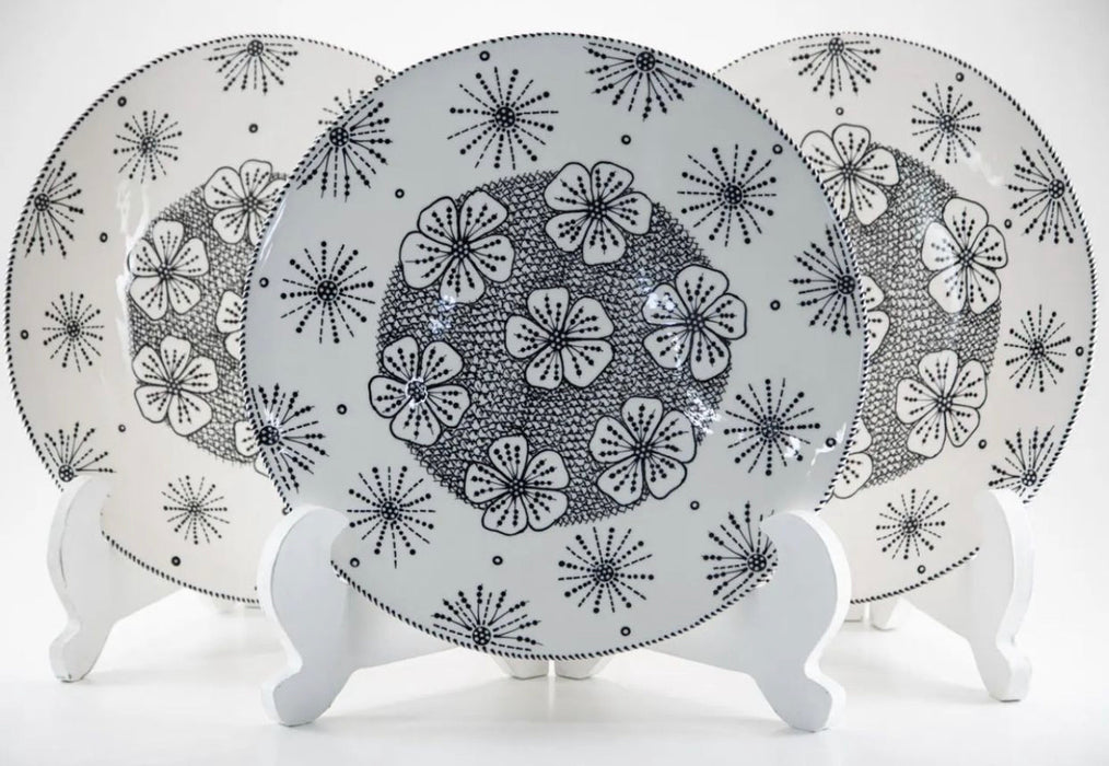 PotterStitch Large Open Black & White Bowl