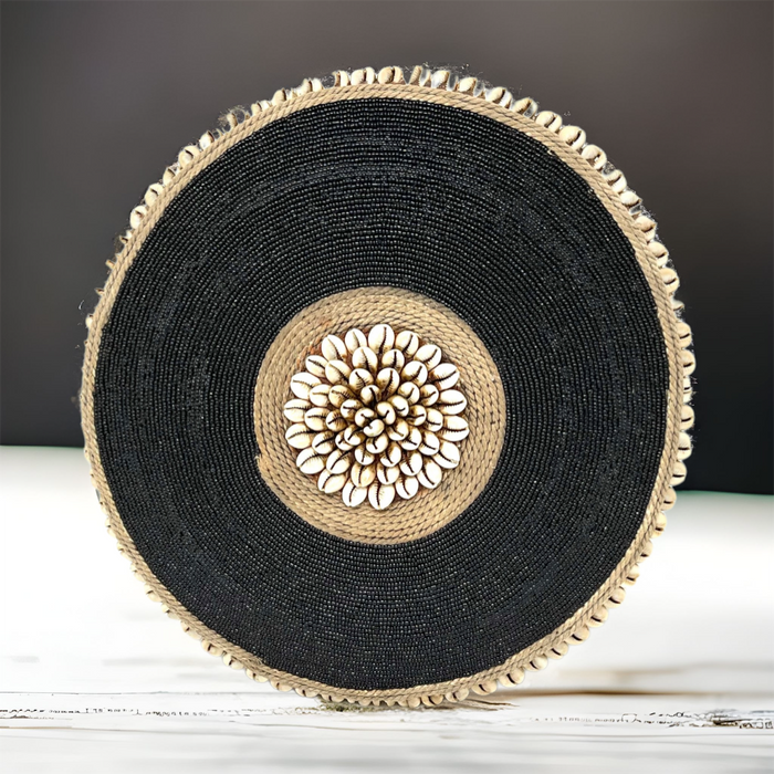 Beaded Cameroon Shield - Small Black