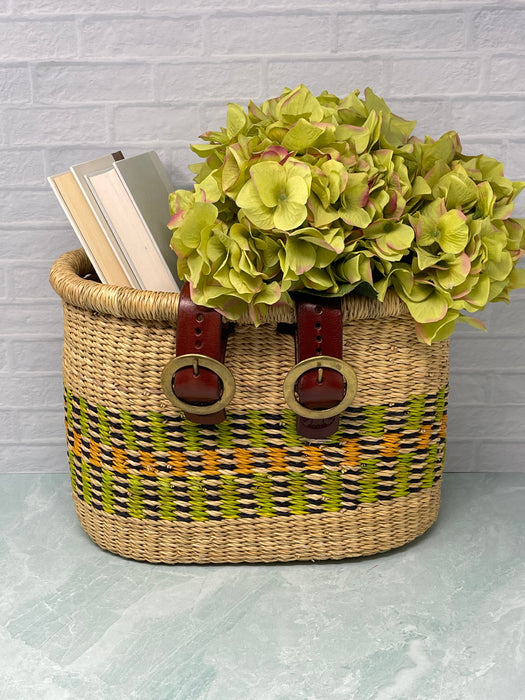 Ghanaian Handwoven Medium Bolga Bicycle Basket