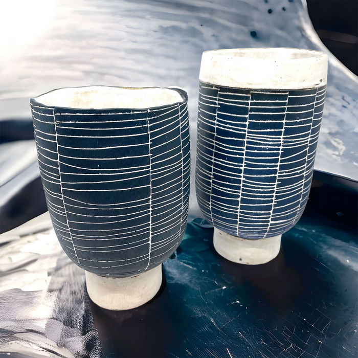 Ceramic African Large Blue Decorative Vase