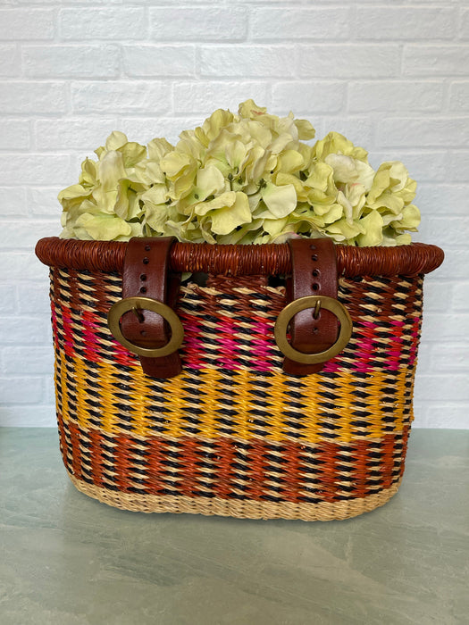 Ghanaian Handwoven Medium Bolga Bicycle Basket