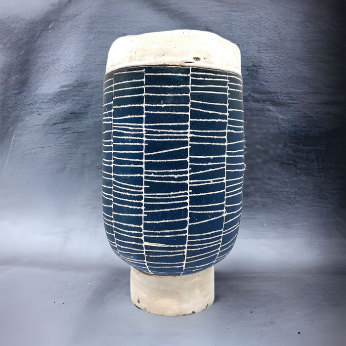 Ceramic African Large Blue Decorative Vase