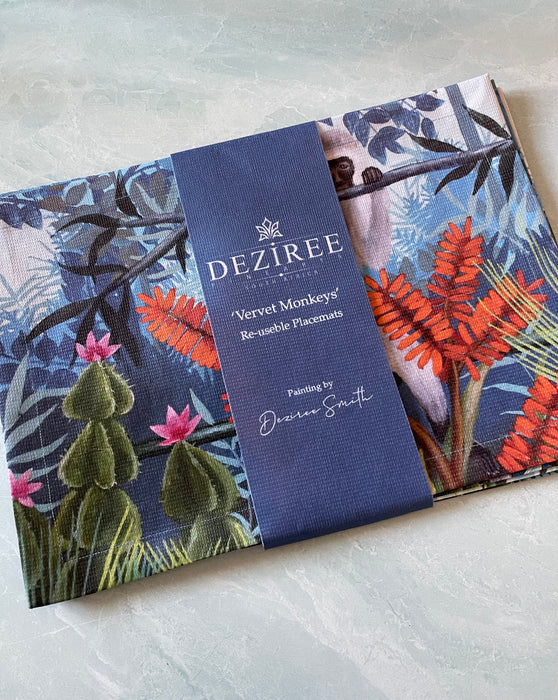 Vervet Monkey Print Recycled Placemats (Set of 4)