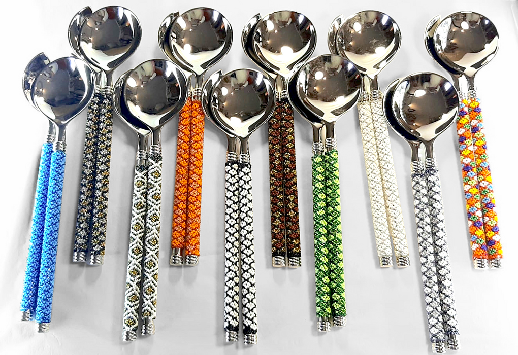 Zulu Beaded Salad Servers