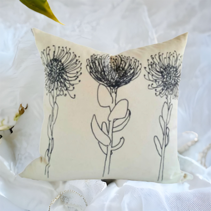 3 Pincushion Print on Beige Scatter Pillow Cover