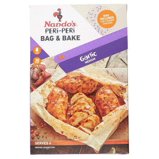 Nando's Peri-Peri Bag & Bake Garlic Medium, 20g — Aubergine Foods