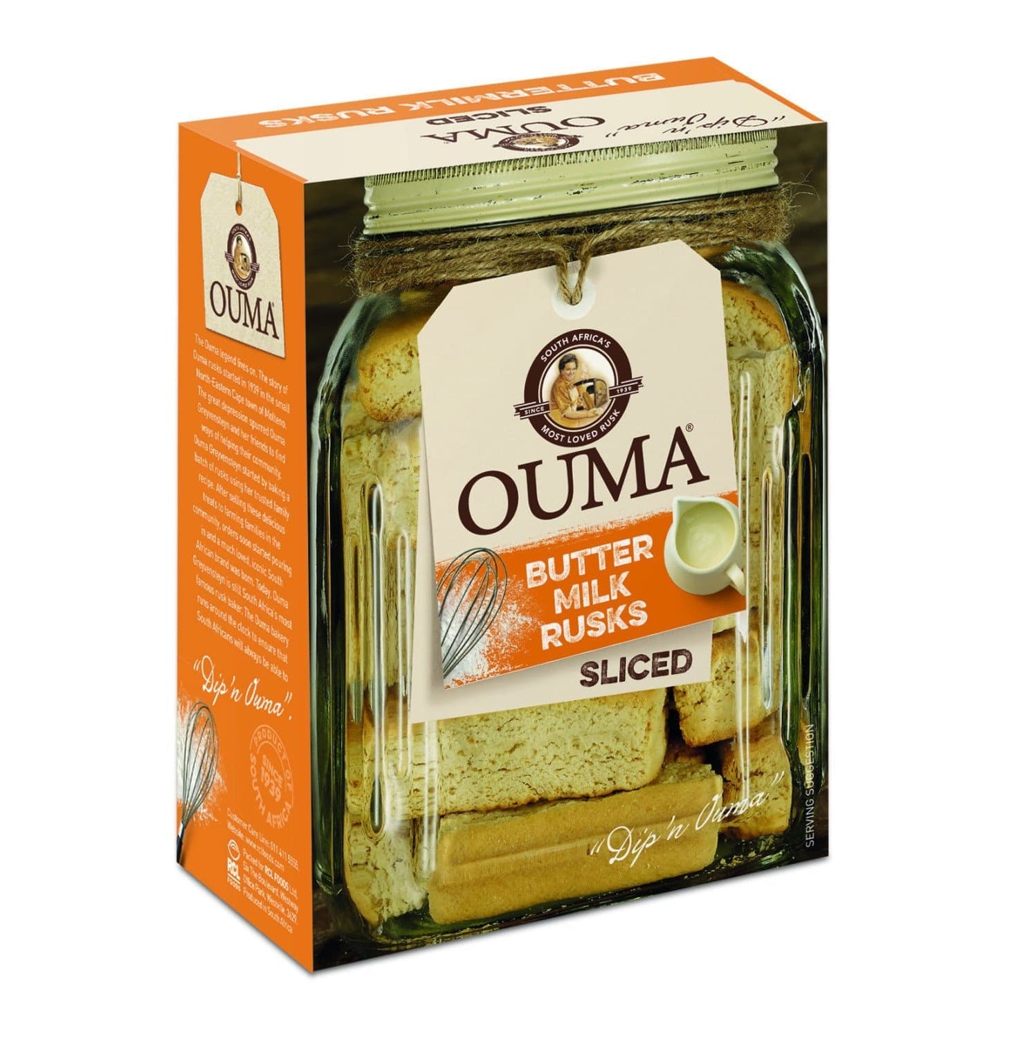 OUMA Buttermilk Sliced Rusks, 450g — Aubergine Foods