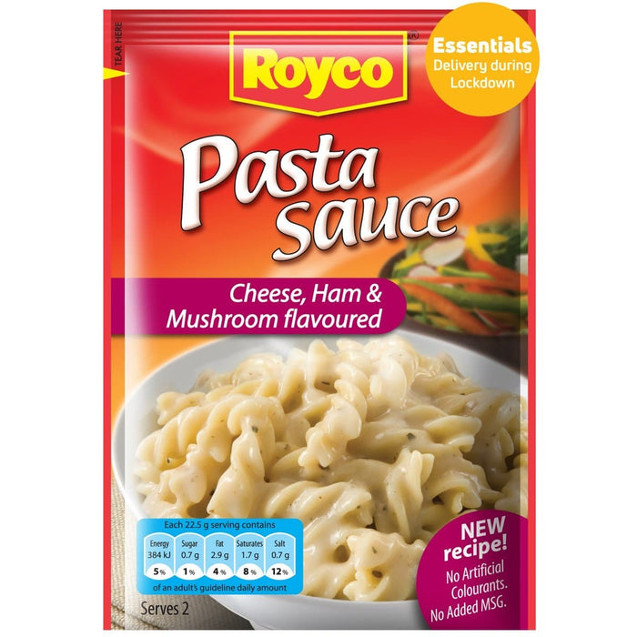 ROYCO Pasta Sauce CHeese Ham & Mushroom (45 g) from South Africa - AubergineFoods.com 