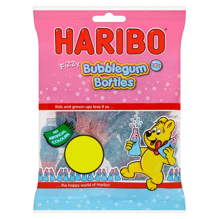 Haribo Fizzy Bubblegum Flavored Bottles (160g)