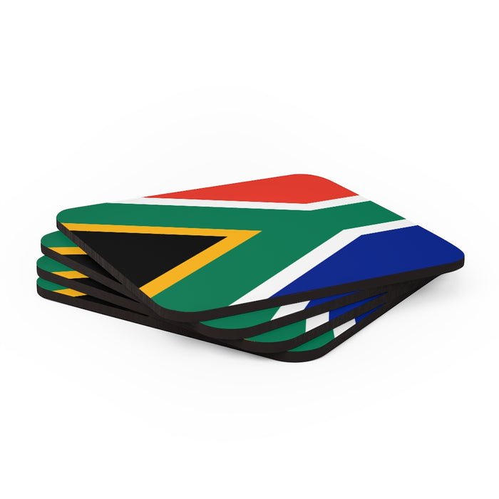 South African Flag Corkwood Coaster Set