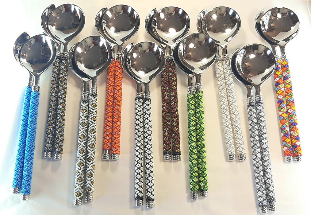 Zulu Beaded Salad Servers