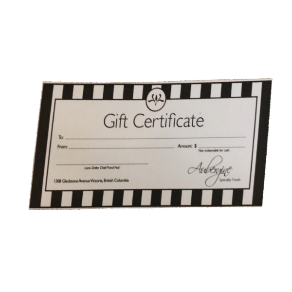 🎁 Aubergine Foodie Gift Certificates! from Aubergine Specialty Foods - AubergineFoods.com 