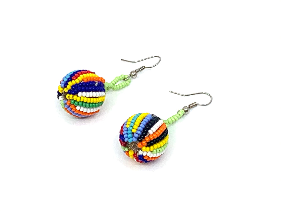 Zulu Multicolor Ball Beaded Earrings