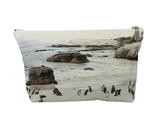 Penguins On The Beach X-Large Pouch