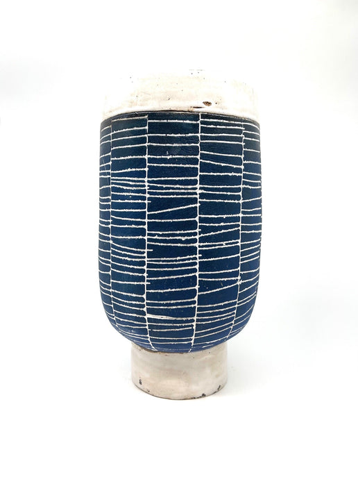 Ceramic African Large Blue Decorative Vase