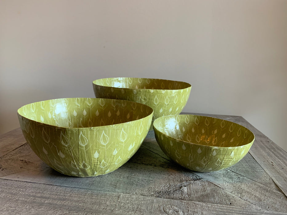 Wola Nani Floral Paper Mache Bowls