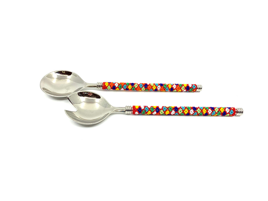 Zulu Beaded Salad Servers