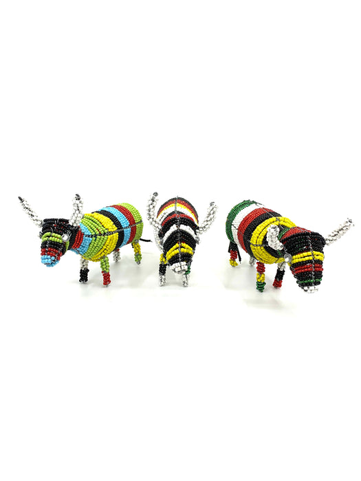 Multicolored African Beaded Nguni Cow