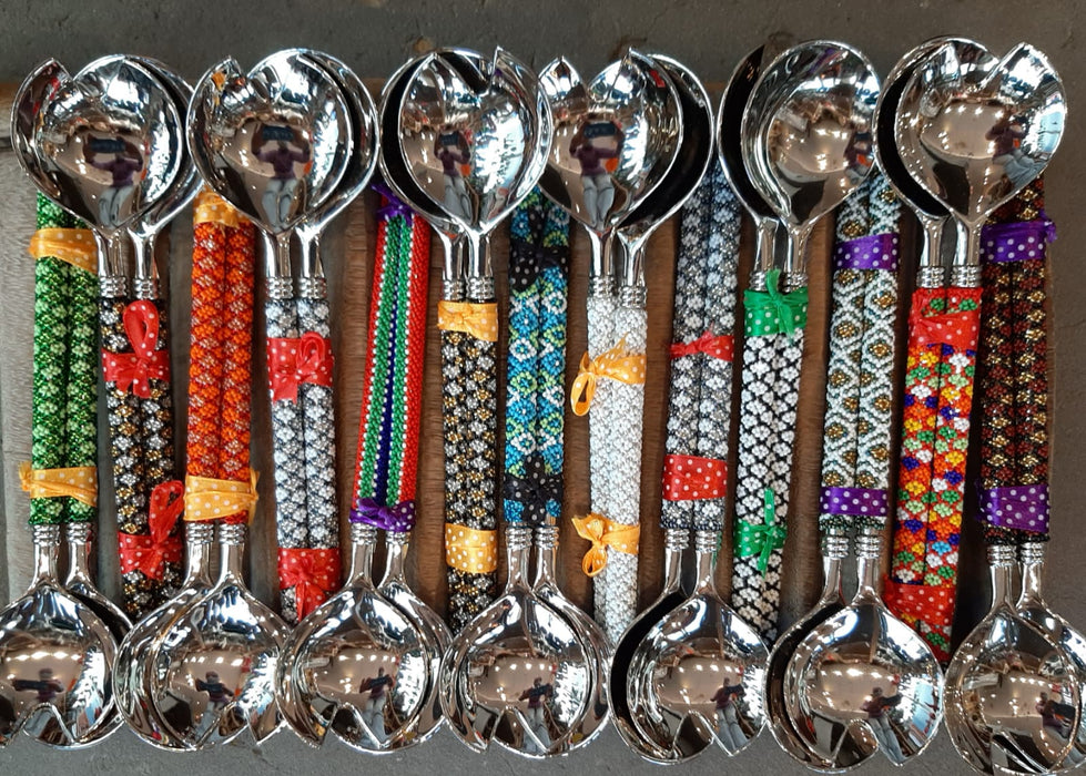 Zulu Beaded Salad Servers