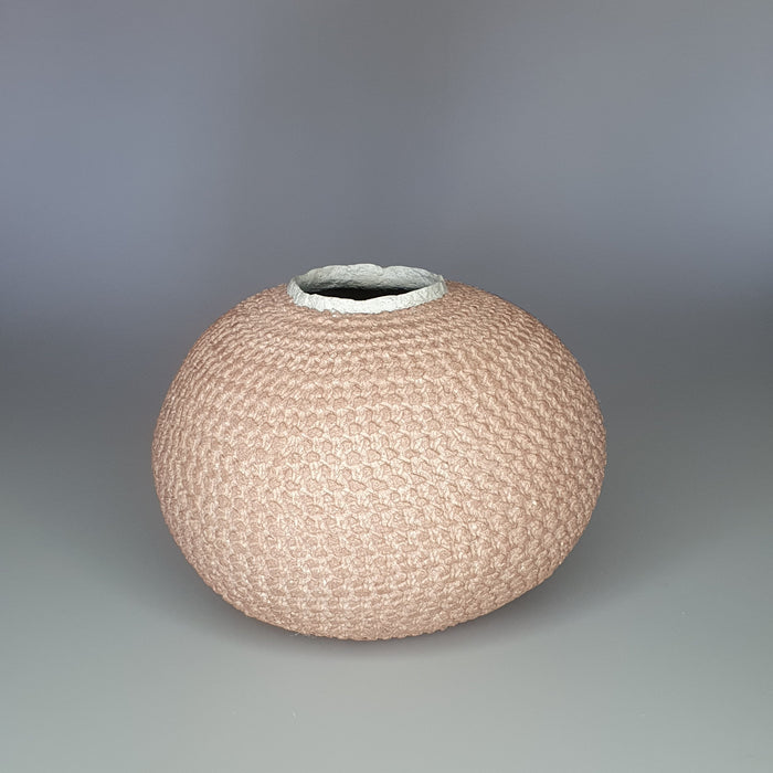 Pink Large Natural Fiber Pebble Vessel