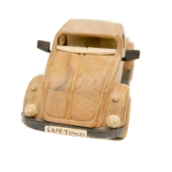 Wooden Volkswagen Beetle Toy w/ Cape Town License Plate