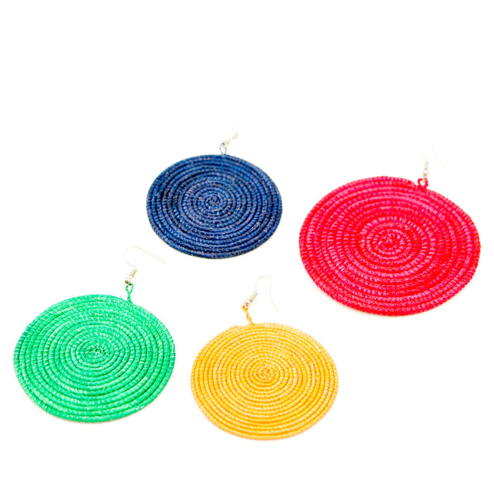 Woven African Basket Earrings - Assorted