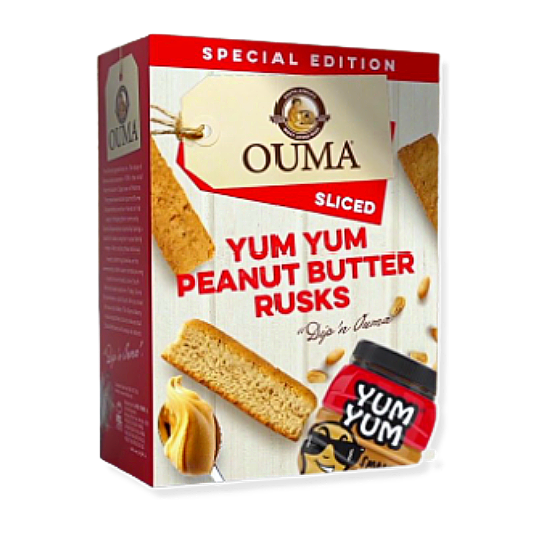 Ouma Yum Yum Peanut Butter Sliced Rusks, 450g — Aubergine Foods