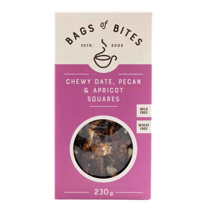 Bags of Bites Chewy Date Pecan & Apricot Squares, 230g