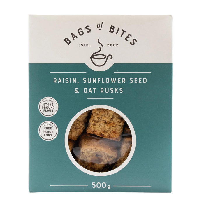 Bag of Bites Raisin, Sunflower Seed & Oat Rusks, 500g