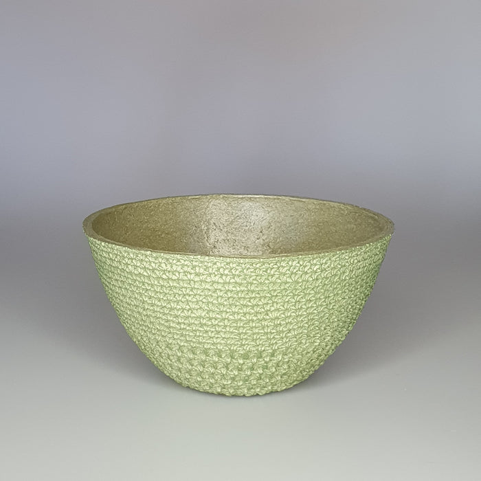 Sage Green Textured Natural Fiber Decorative Bowl