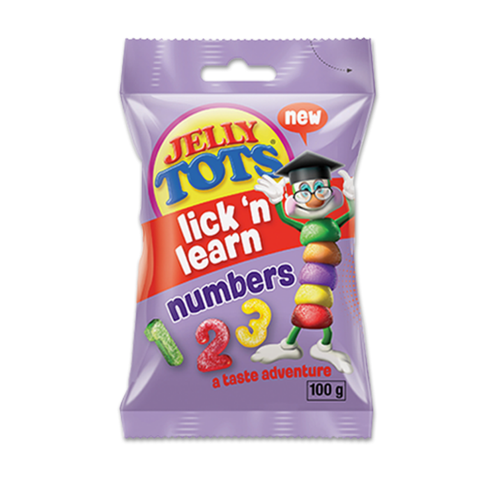 Jelly Tots: Numbers (100 g) from South Africa - AubergineFoods.com 