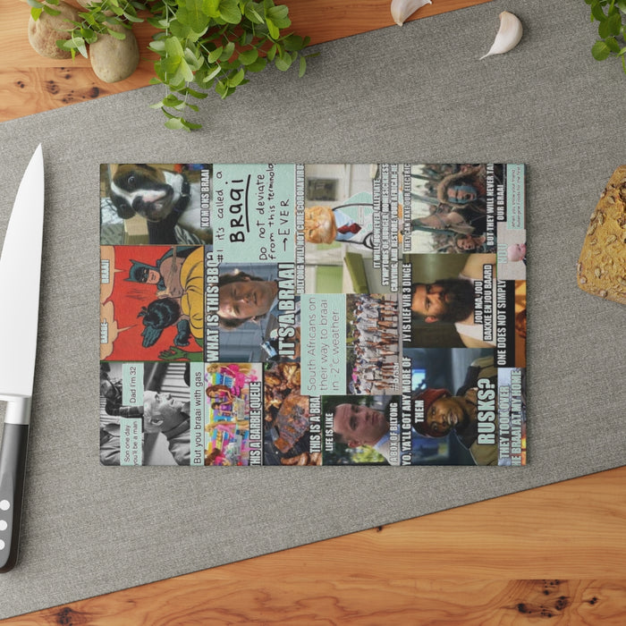 South African Memes Glass Cutting Board